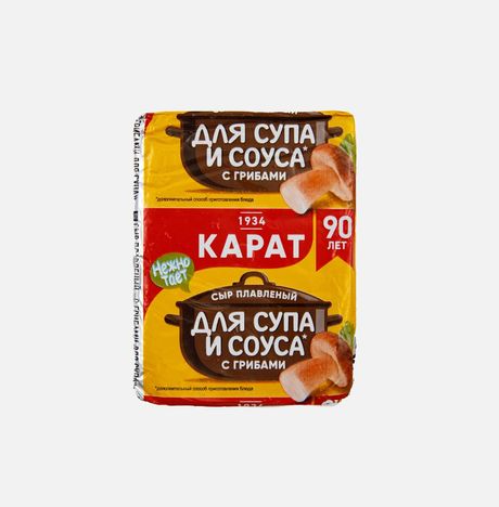 Сыр Карат плавл с грибами для супа 45% фольга 90г