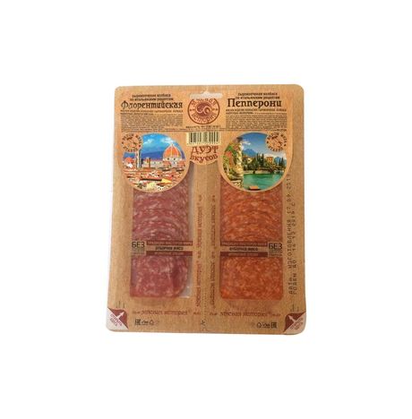 Колбаса Мясная история с/к нарезка Флорентийская/Пепперони 100г