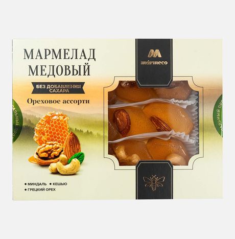 Мармелад Мармеко медовый Ореховое ассорти б/сах к/к 200г
