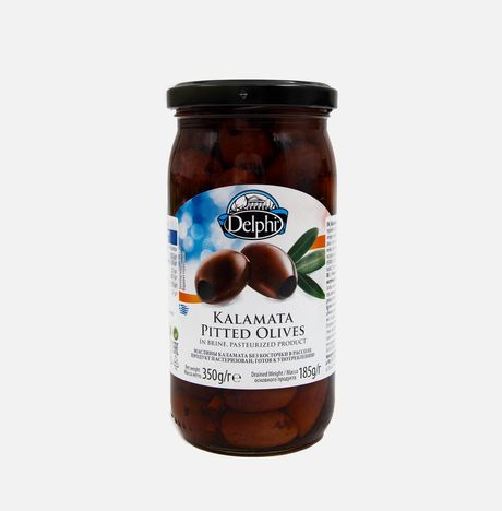 Маслины Делфи Каламата б/к в рассоле 350г