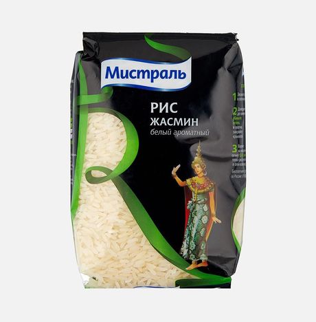 Рис Мистраль Жасмин ароматный белый пл/пак 500г