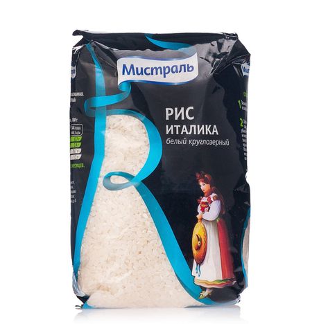 Рис Мистраль круглозерный белый Италика пл/уп 1000г