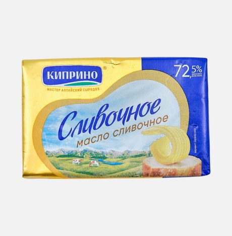 Масло Киприно Сливочное 72.5% из отборных сливок 180г