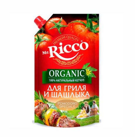 Кетчуп Мр.Рикко Для гриля и шашлыка органик дой/пак 350г