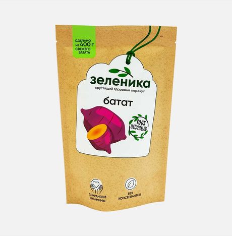 Батат Зеленика Здоровый перекус сушеный с добавл масла 50г