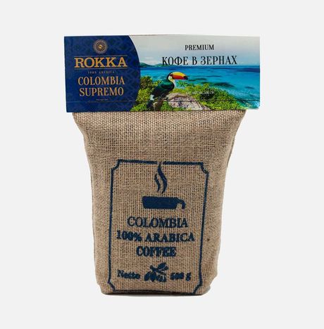Кофе Рокка Колумбия в зернах средняя обжарка м/у 500г