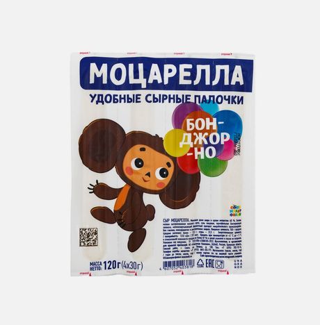 Сыр Бонджорно Моцарелла палочки 45% 120г