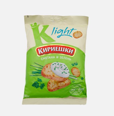 Сухарики Кириешки Лайт Сметана и зелень 80г