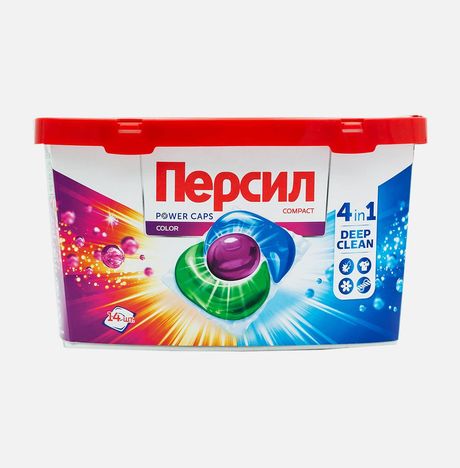 Средство д/стирки Персил Пауэр Капс колор 14шт пл/конт 210г