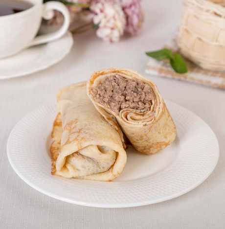 Блинчики с курицей и говядиной вес