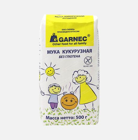 Мука Гарнец кукурузная без глютена 500г