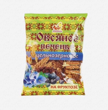 Печенье Дивинка овсяное лен/отруби/ черника цельнозер на фруктозе 300г