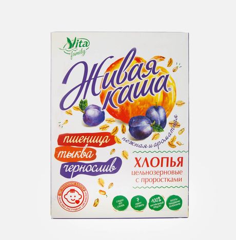 Хлопья Вита Живая каша Пшеница тыква/чернослив к/к 210г