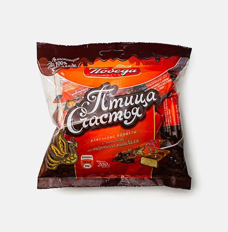 Конфеты Победа вкуса Птица счастья вафельн с начин из терт миндаля вес
