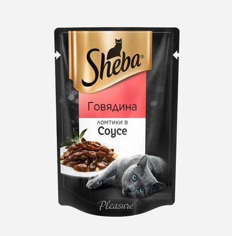 Корм Шеба Говядина ломтики в соусе пауч 75г