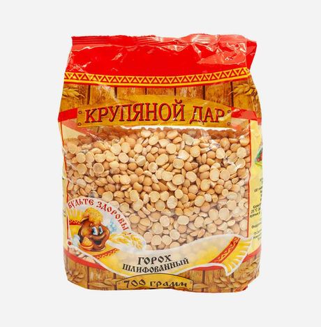 Горох Крупяной дар колотый шлифованный пл/пак 700г
