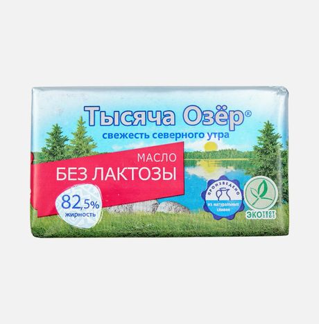 Масло Тысяча озер сливочное безлактозное 82.5% фольга 150г