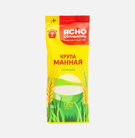 Крупа Ясно солнышко манная нежная марки М 500г
