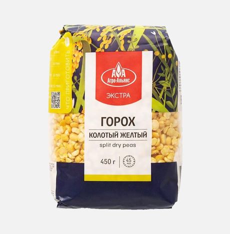 Горох Агро-Альянс Экстра колотый желтый 450г