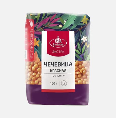 Чечевица Агро-Альянс Экстра красная 450г
