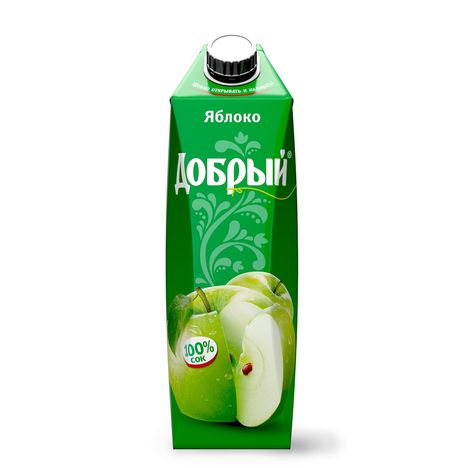Сок Добрый яблочный 100% 1л