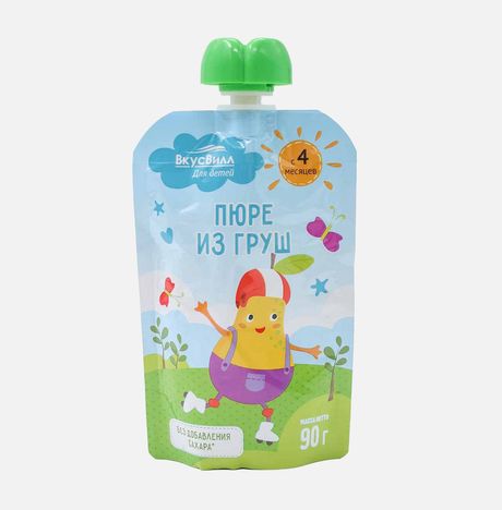 Пюре Вкусвилл из груши 90г