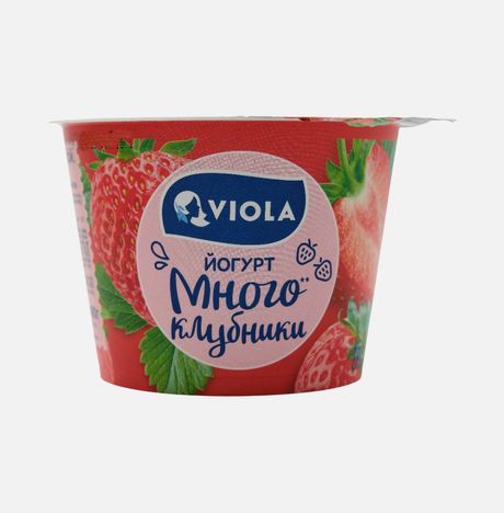 Йогурт Виола Вери Берри с клубникой 2.6% пл/ст 180г