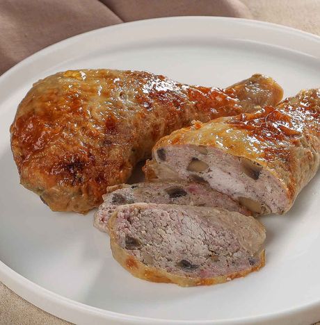 Окорочка куриные фаршированные грибами запечен вес