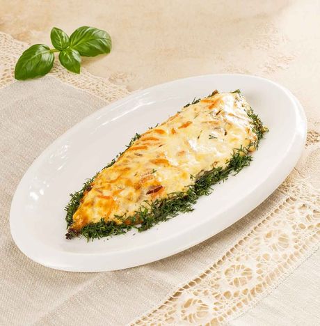 Скумбрия атлантическая запеченная с овощами вес