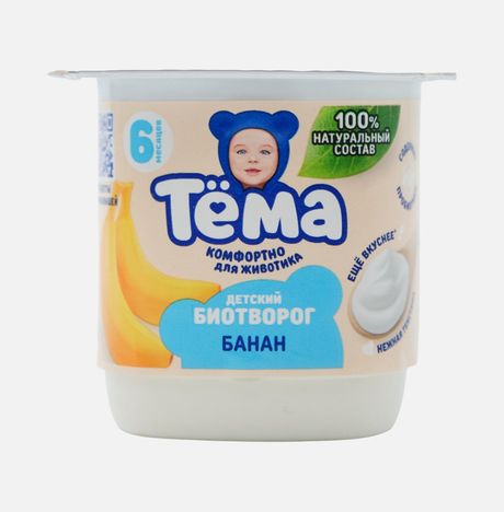Биотворог Тёма Банан с 6мес 4% пл/ст 95г