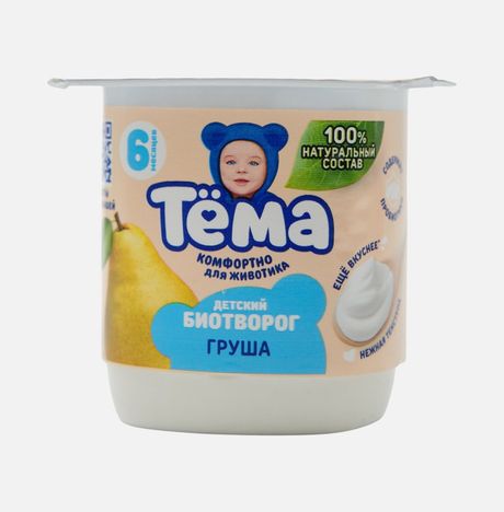 Биотворог Тёма Груша с 6мес 4% пл/ст 95г