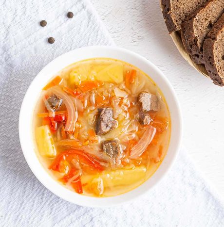 Щи из свежей капусты с мясом вес