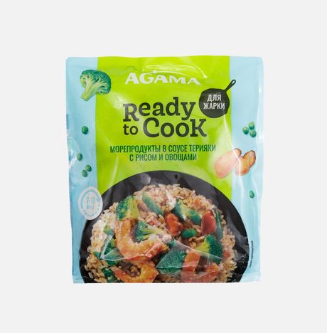 Морепродукты Агама с рисом/овощами в соусе терияки с/м 320г
