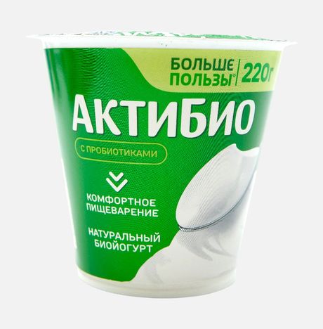 Биойогурт АктиБио натуральный обогащенный 3.5% пл/ст 220г