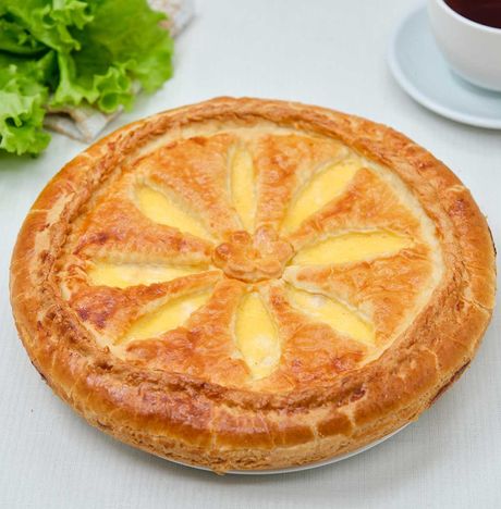 Пирог с курицей и сыром без лука вес