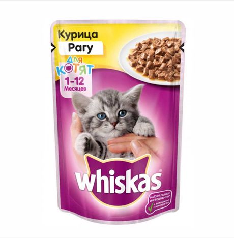 Корм Вискас для котят Рагу Курица в нежном соусе 85г