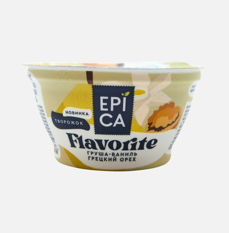 Десерт творожный Эпика Флаворит груша/ваниль/грец орех 8% 130г