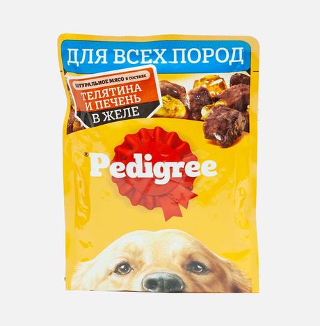 Корм Педигри д/взр собак Телятина/печень в желе пауч 85г