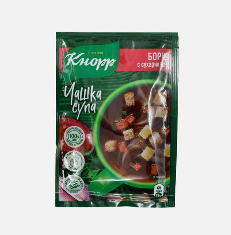 Суп Кнорр Чашка супа Борщ с сухариками пл/уп 14,8г