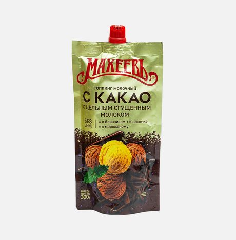 Топпинг Махеевъ Молочный с какао дой/пак 300г