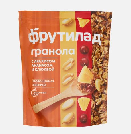 Гранола Фрутилад с арахисом /ананасом/клюквой 270г