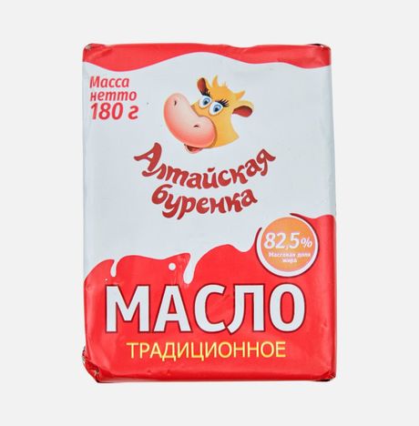 Масло Алтайская Буренка Традицион сладко-сливочное в/с 82.5% ф 180г