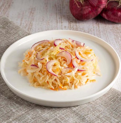 Капуста квашеная с крымским луком и маслом холодного отжима вес