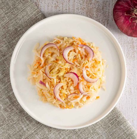 Капуста квашеная с крымским луком и маслом холодного отжима вес