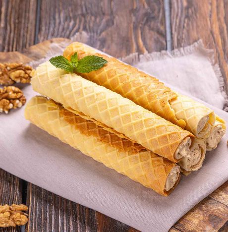 Трубочки вафельные с грецким орехом вес
