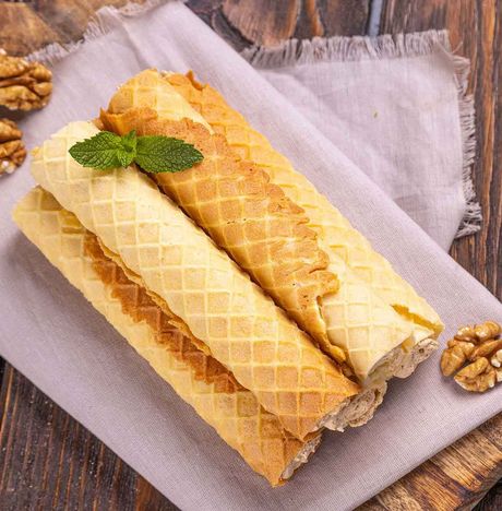 Трубочки вафельные с грецким орехом вес