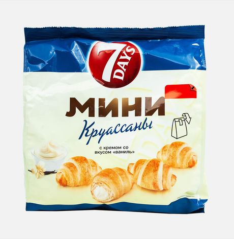 Круассаны 7Дейс Мини с кремом со вкусом ваниль 265г
