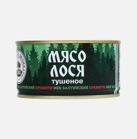 Мясо лося МКК Балтийский тушеное Премиум ж/б/ключ 325г
