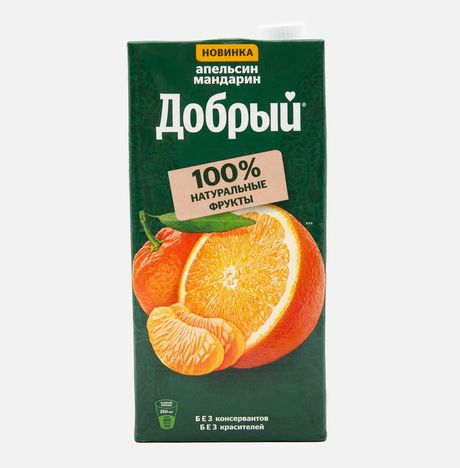 Напиток Добрый Апельсин/мандарин сокосодержащий т/п 2л