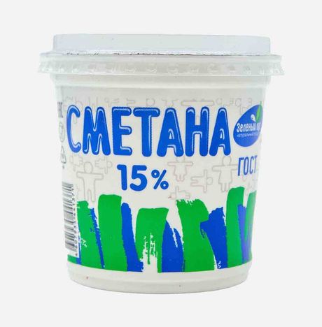Сметана Зеленый луг 15% пл/ст 300г